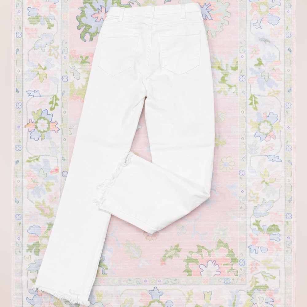 Like New MOTHER The Hustler Ankle Fray White Jeans Fairest Of Them All Size: 28 - Picture 9 of 15